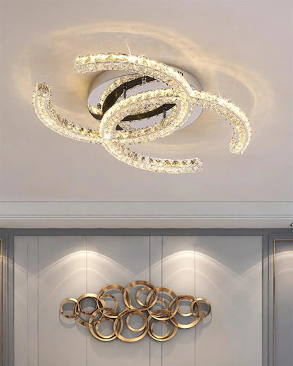 Modern Double C Crystal Ceiling Lamp - Loonglight