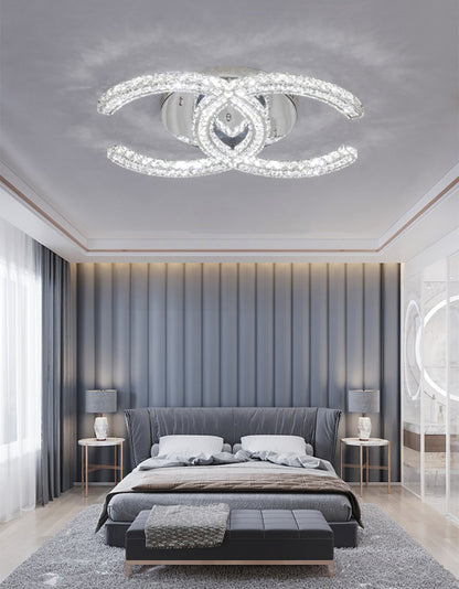 Modern Double C Crystal Ceiling Lamp - Loonglight