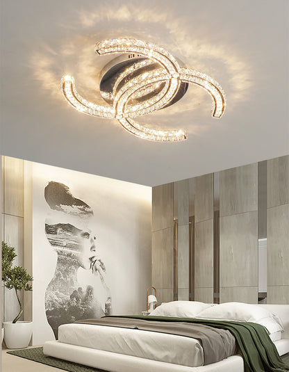 Modern Double C Crystal Ceiling Lamp - Loonglight