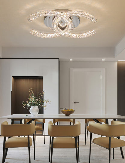 Modern Double C Crystal Ceiling Lamp - Loonglight