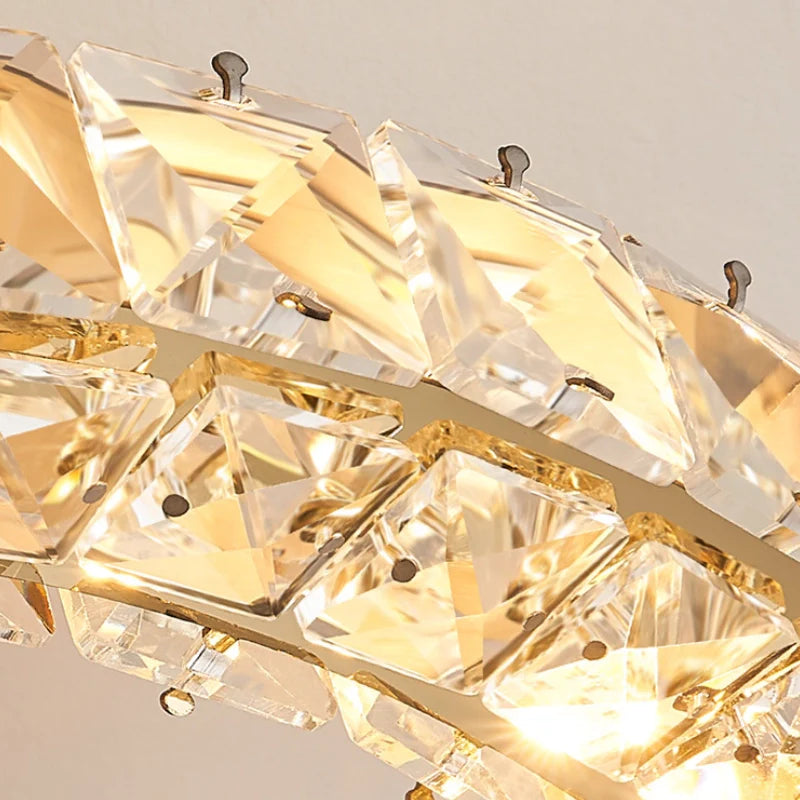 Modern Double C Crystal Ceiling Lamp - Loonglight
