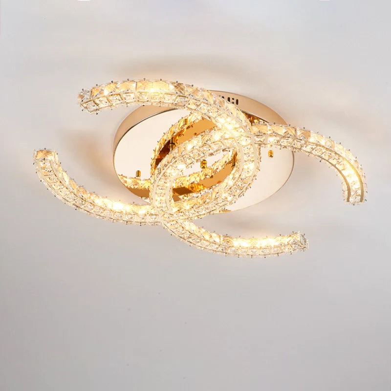 Modern Double C Crystal Ceiling Lamp - Loonglight