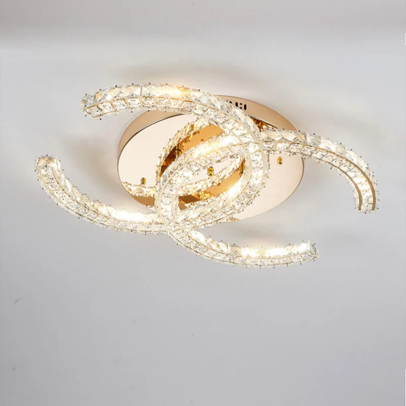 Modern Double C Crystal Ceiling Lamp - Loonglight