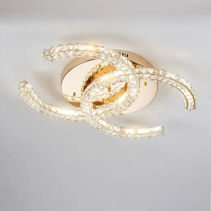 Modern Double C Crystal Ceiling Lamp - Loonglight