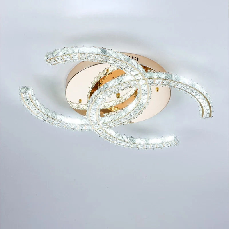 Modern Double C Crystal Ceiling Lamp - Loonglight