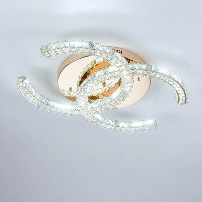 Modern Double C Crystal Ceiling Lamp - Loonglight