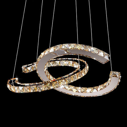 Modern Double C Crystal Chandelier - Loonglight