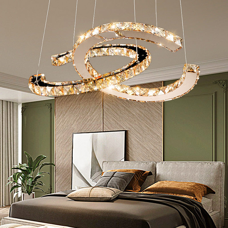 Modern Double C Crystal Chandelier - Loonglight