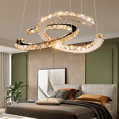 Modern Double C Crystal Chandelier - Loonglight