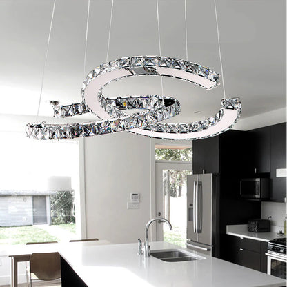 Modern Double C Crystal Chandelier - Loonglight