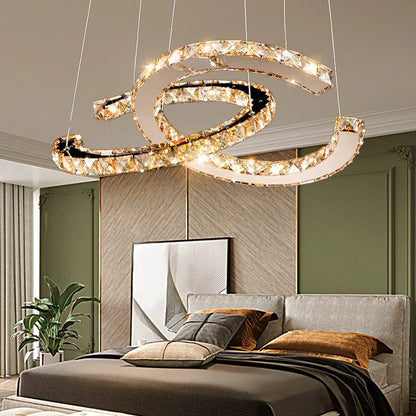 Modern Double C Crystal Chandelier - Loonglight