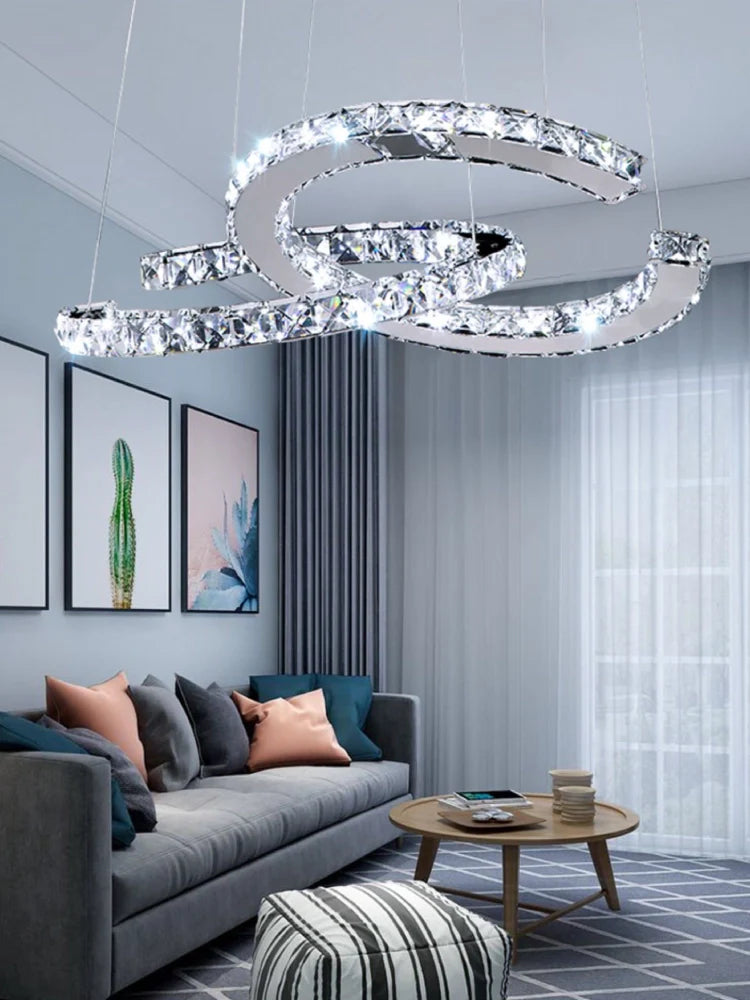 Modern Double C Crystal Chandelier - Loonglight