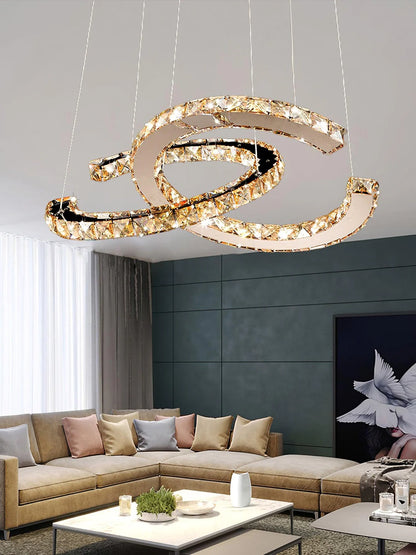 Modern Double C Crystal Chandelier - Loonglight