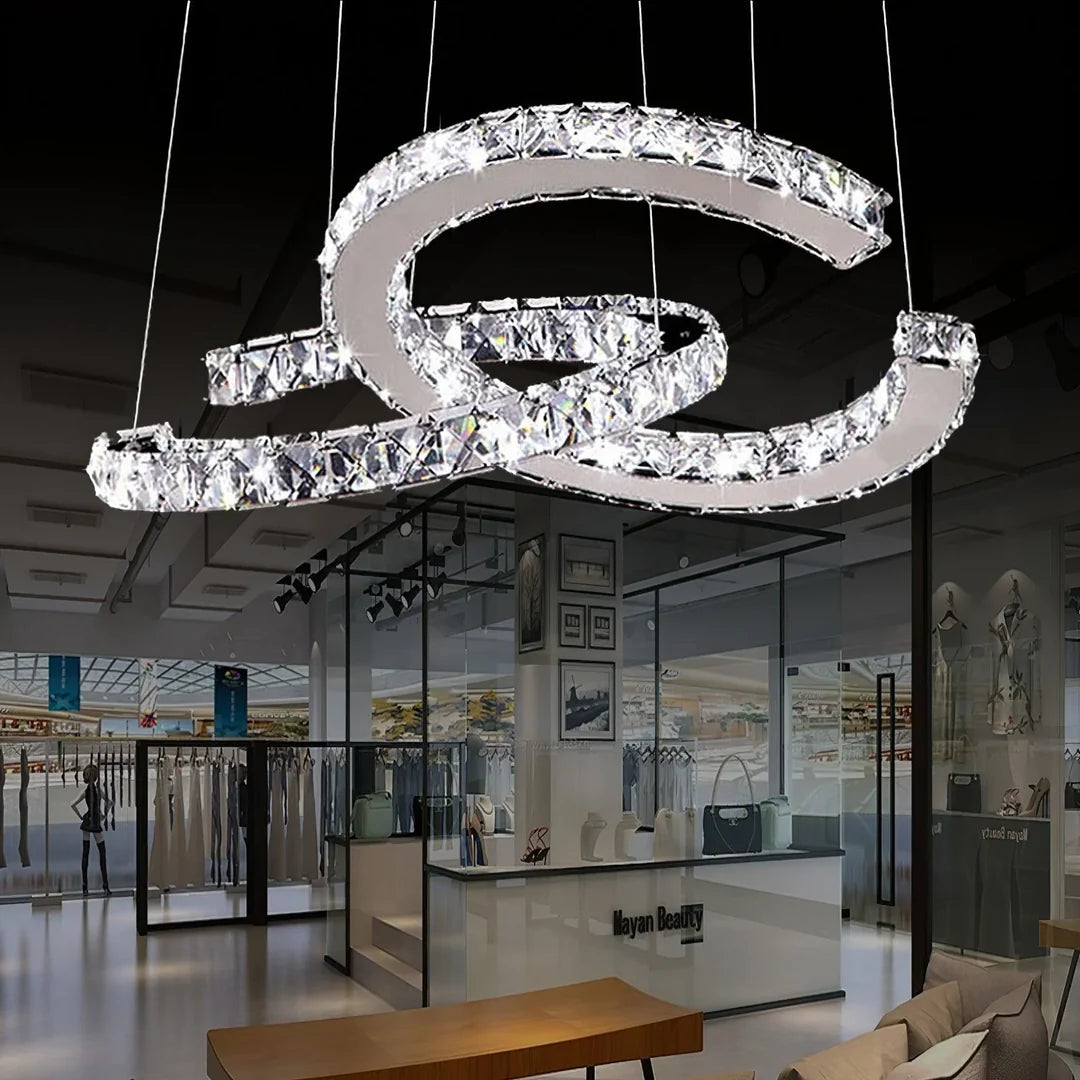 Modern Double C Crystal Chandelier - Loonglight