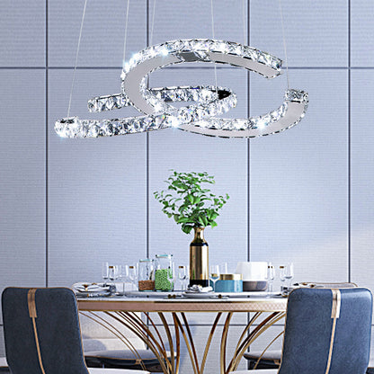 Modern Double C Crystal Chandelier - Loonglight