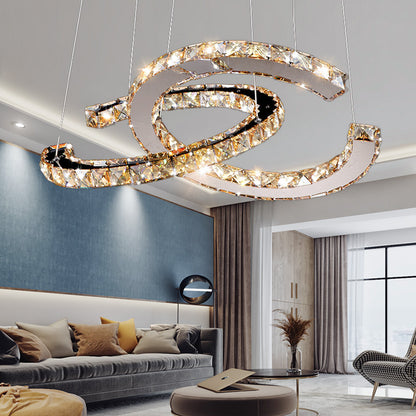 Modern Double C Crystal Chandelier - Loonglight