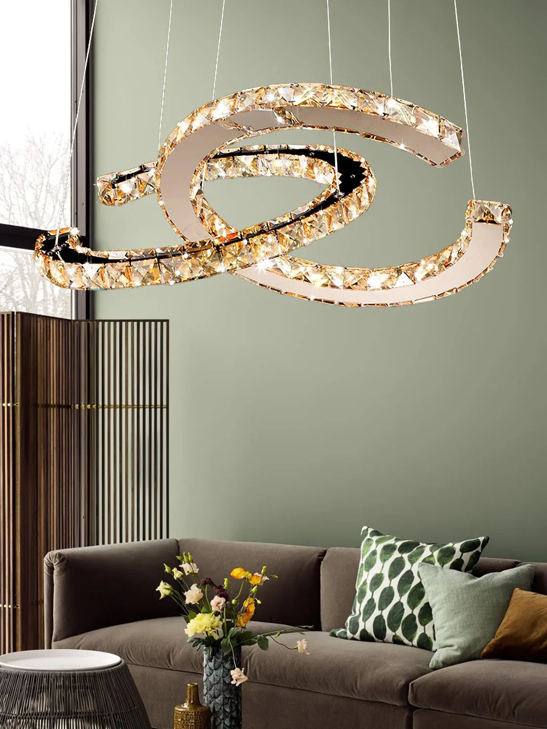 Modern Double C Crystal Chandelier - Loonglight