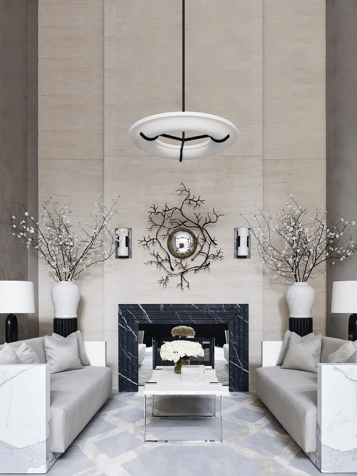 Modern Luna Marbre Chandelier - Loonglight