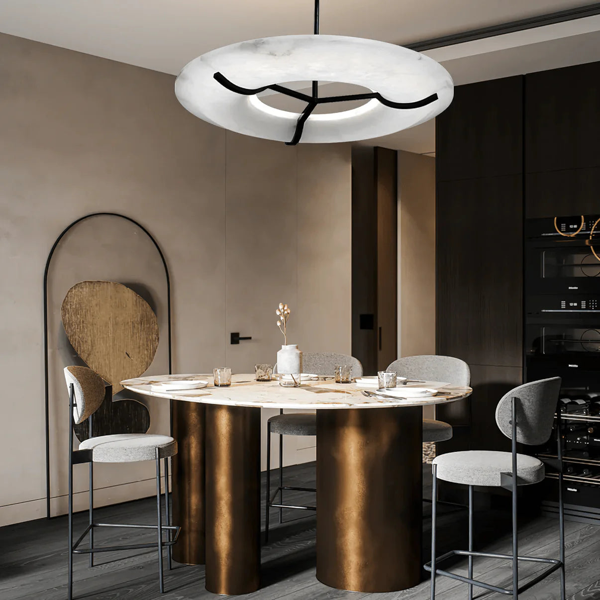 Modern Luna Marbre Chandelier - Loonglight