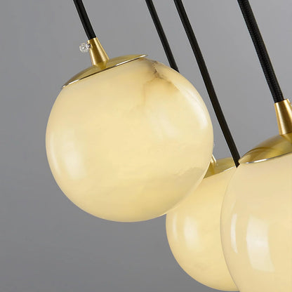 Modern Multi-Globe Alabaster Chandelier - Loonglight
