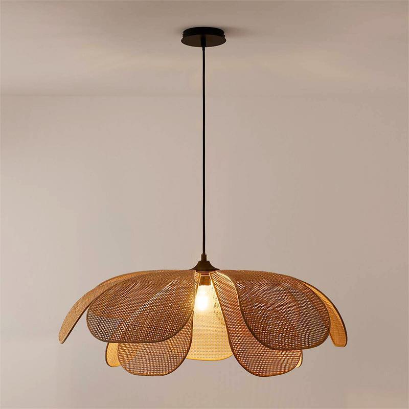 Modern Rattan Petal Art Pendant Light