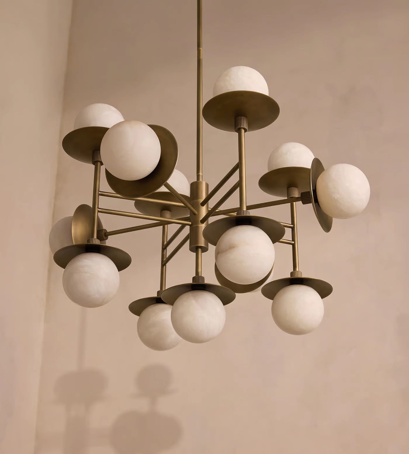 Molecular Alabaster Brass Chandelier - Loonglight