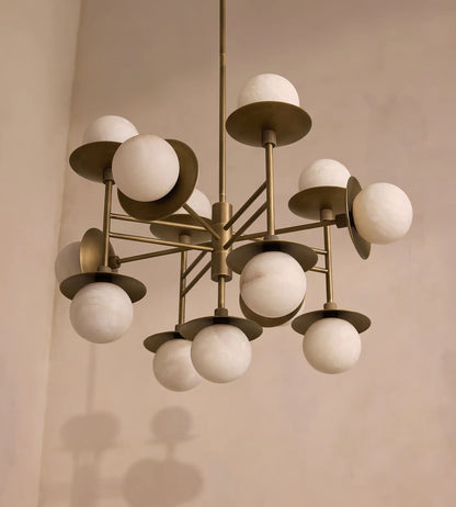 Molecular Alabaster Brass Chandelier - Loonglight