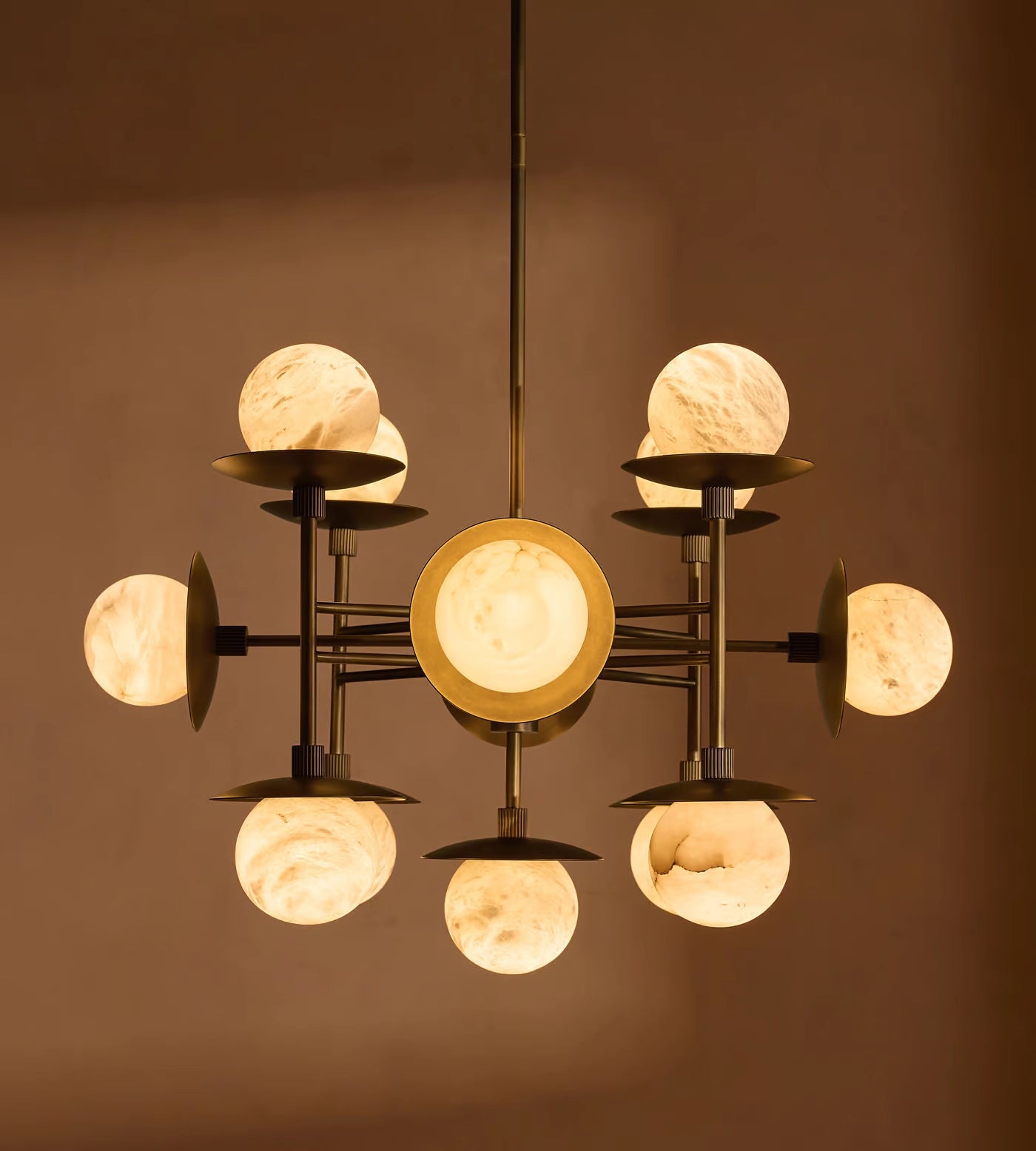 Molecular Alabaster Brass Chandelier - Loonglight