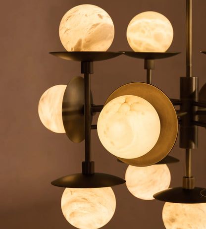 Molecular Alabaster Brass Chandelier - Loonglight