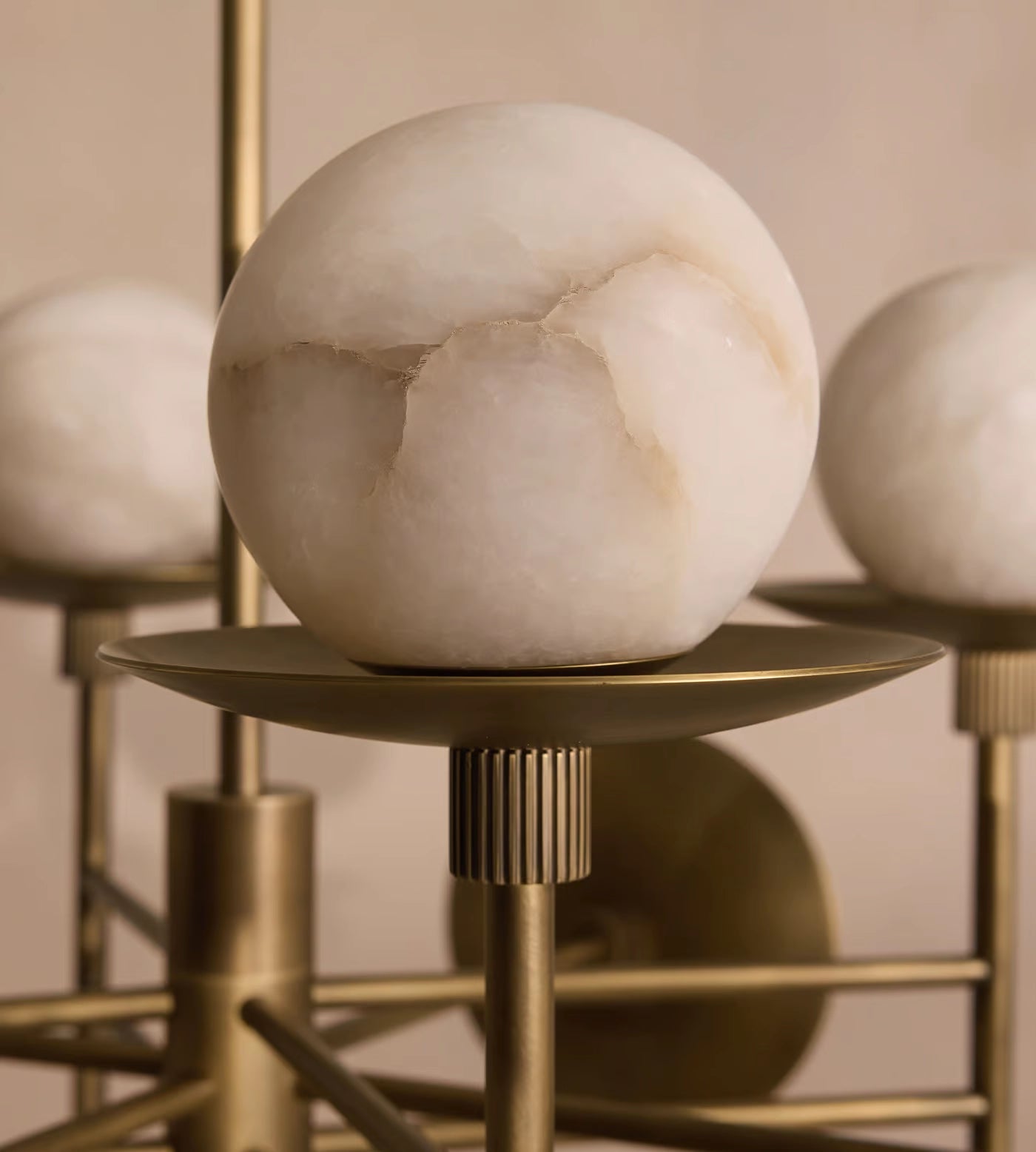 Molecular Alabaster Brass Chandelier - Loonglight