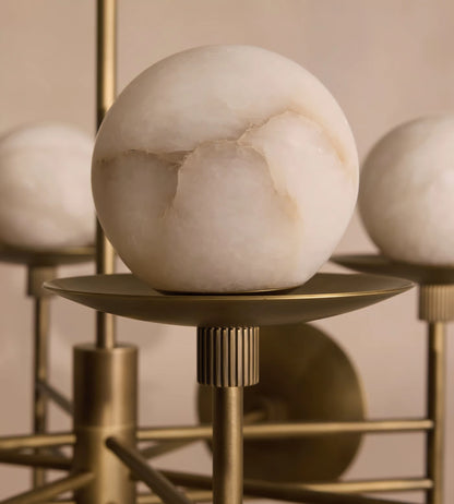 Molecular Alabaster Brass Chandelier - Loonglight