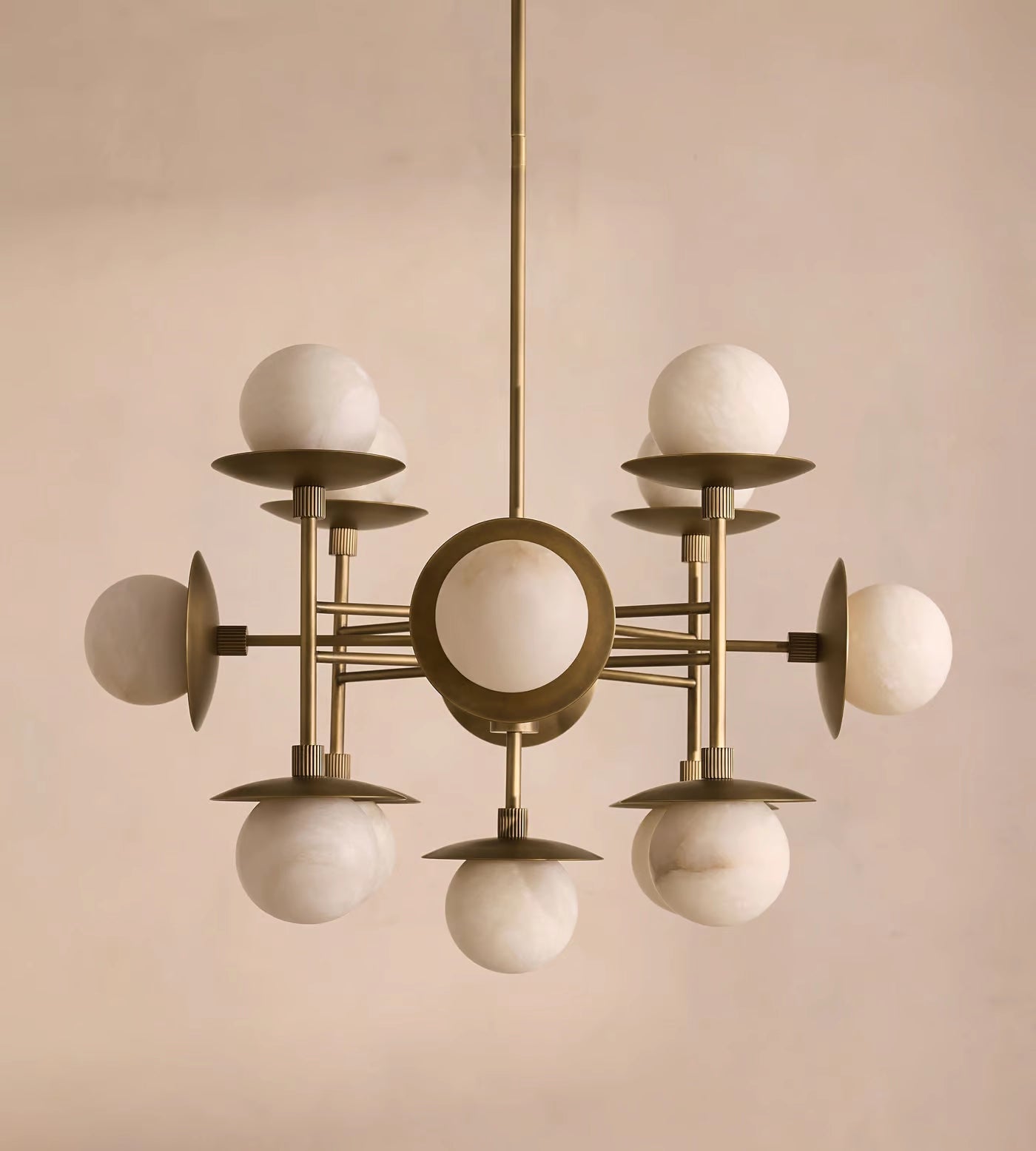 Molecular Alabaster Brass Chandelier - Loonglight