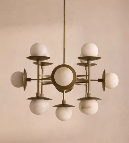 Molecular Alabaster Brass Chandelier - Loonglight