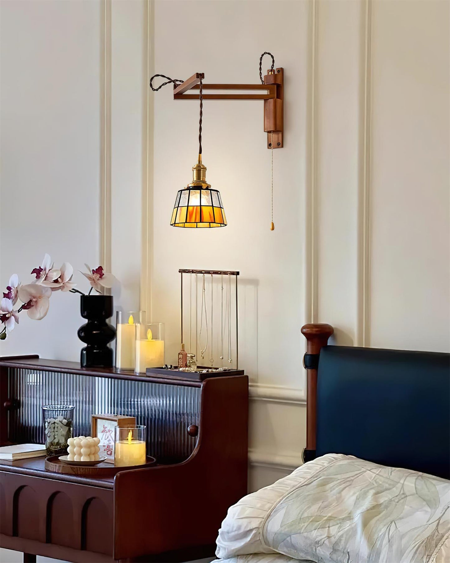 Vintage Stained Glass Wall Lamp