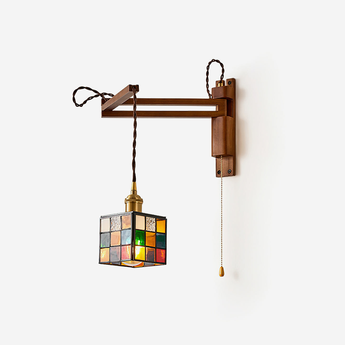 Vintage Stained Glass Wall Lamp