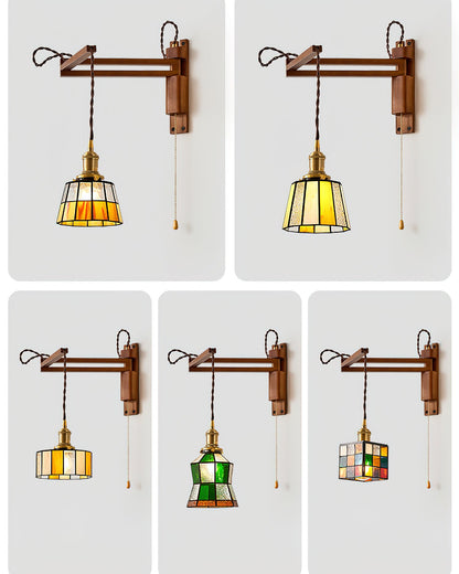 Vintage Stained Glass Wall Lamp