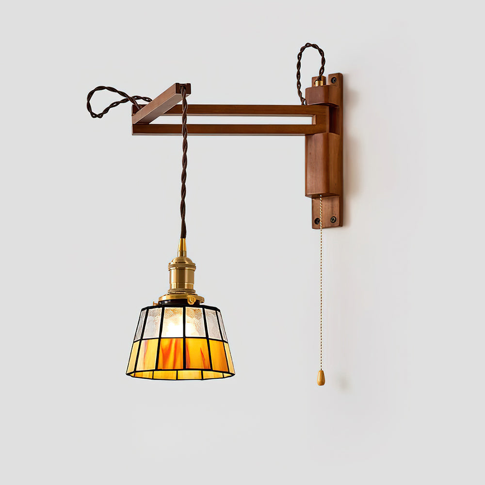 Vintage Stained Glass Wall Lamp