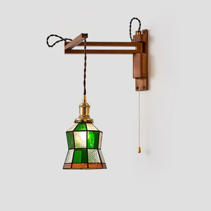 Vintage Stained Glass Wall Lamp