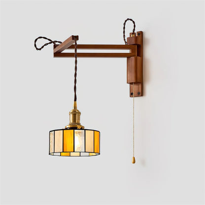 Vintage Stained Glass Wall Lamp