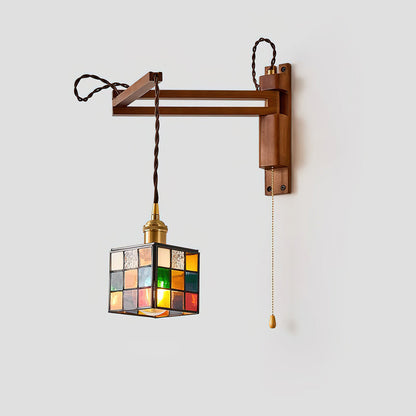 Vintage Stained Glass Wall Lamp