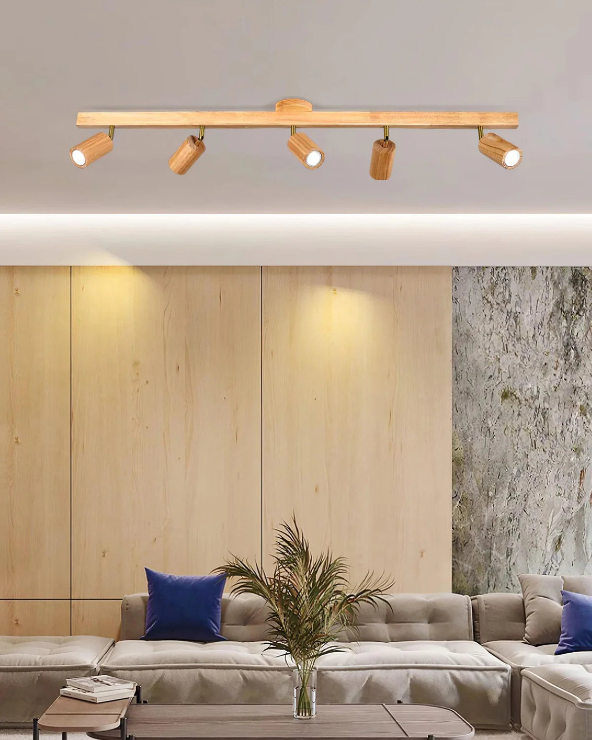 Multi-Head Wood Track Light - Loonglight