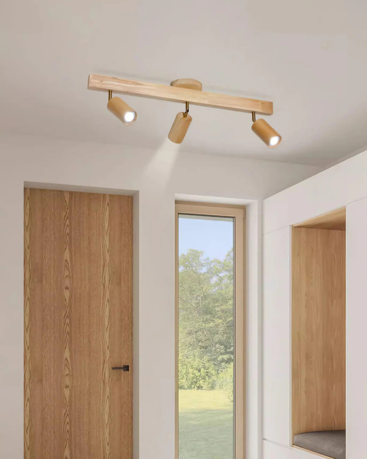 Multi-Head Wood Track Light - Loonglight