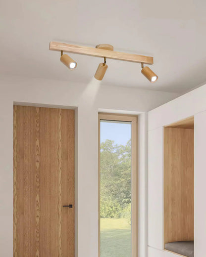 Multi-Head Wood Track Light - Loonglight