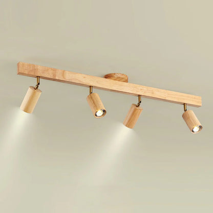 Multi-Head Wood Track Light - Loonglight