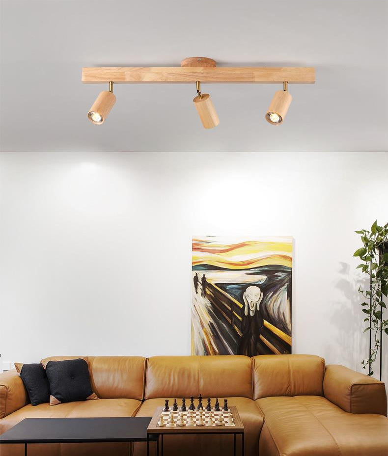 Multi-Head Wood Track Light - Loonglight