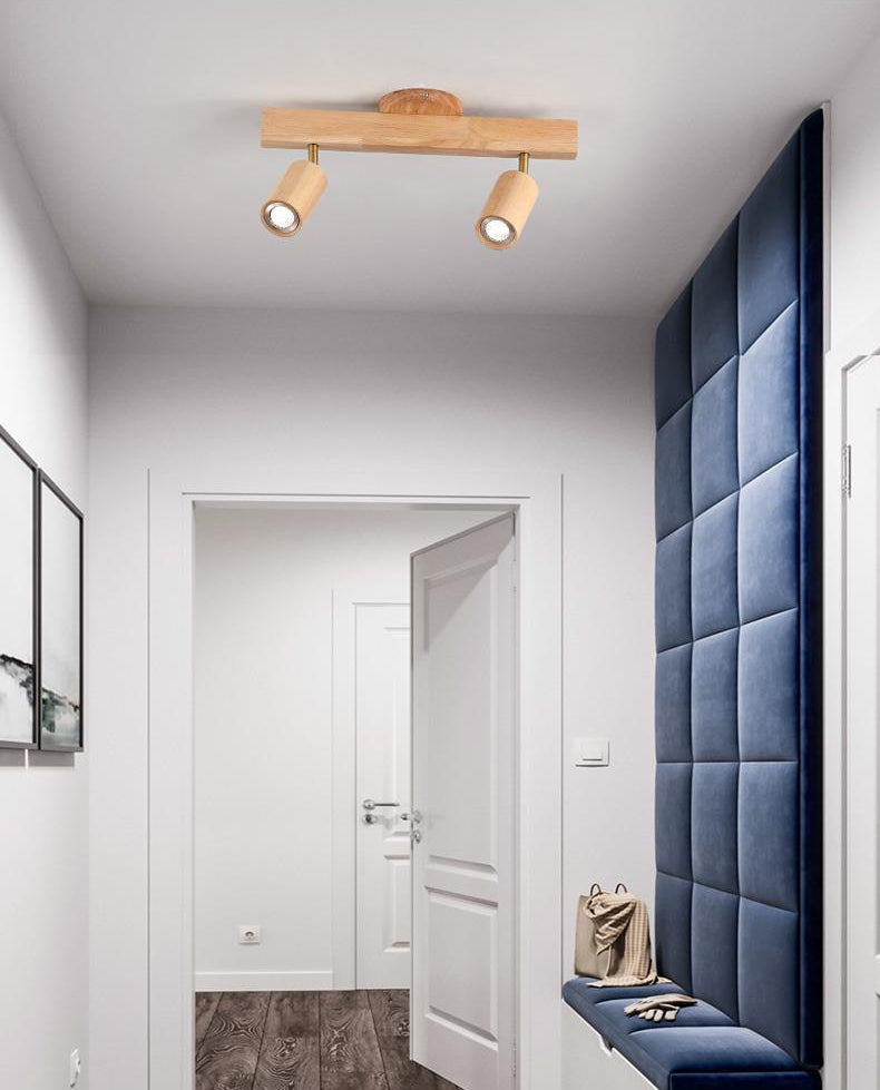 Multi-Head Wood Track Light - Loonglight