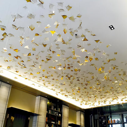 Maple-leaf Shaped Glass Leaf Chandelier - Loonglight