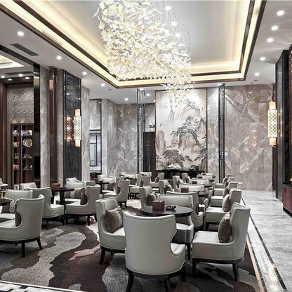 Maple-leaf Shaped Glass Leaf Chandelier - Loonglight