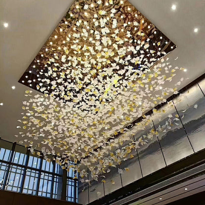 Maple-leaf Shaped Glass Leaf Chandelier - Loonglight