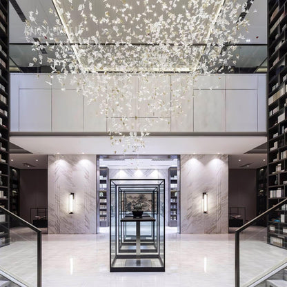 Maple-leaf Shaped Glass Leaf Chandelier - Loonglight